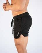 Men's Gym Training Shorts Men Sports Casual Clothing Fitness Workout Running Grid quick-drying compression Shorts Athletics Quick Dry Active Running Bodybuilding Shorts with Pockets