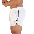 Men's Gym Training Shorts Men Sports Casual Clothing Fitness Workout Running Grid quick-drying compression Shorts Athletics Quick Dry Active Running Bodybuilding Shorts with Pockets